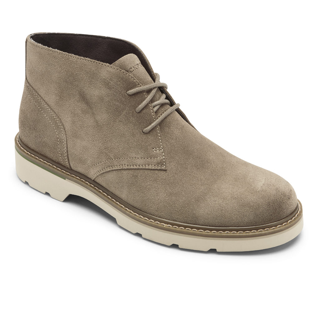 Botas Rockport Hombre Mexico - Charlee Waterproof Chukka Grises - VQWBR7025